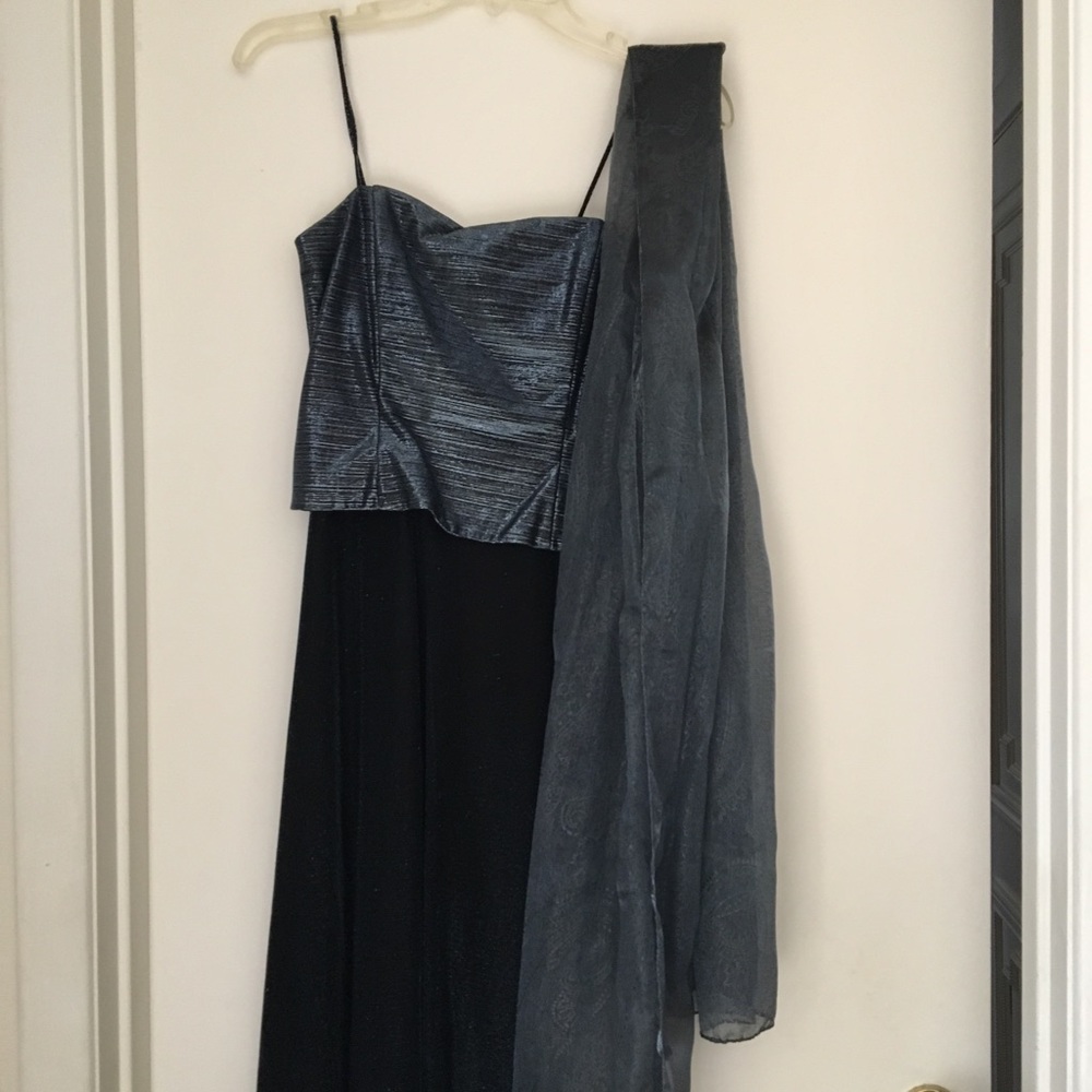 Beautiful metallic blue gown